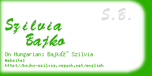 szilvia bajko business card